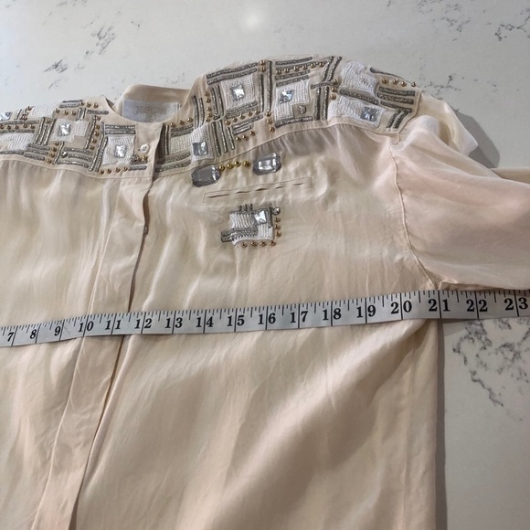 Vintage Joseph Ho cream silk beaded blouse - Picture 10 of 13